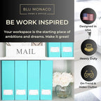 BLU MONACO Set of 6 Aqua Magazine File Holders | Foldable Magazine Storage Boxes - Image 2