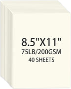 Cream Cardstock 8.5 X 11, 40 Sheets Card Stock, 75lb/ 200gsm Copy Paper by Ciphyfee