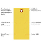 SmartSign 4.75 x 2.375 inch “Yellow” Blank Tyvek Shipping Tags - Image 4