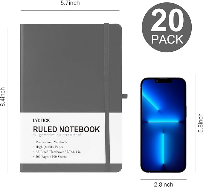 LYDTICK 20 Pack Journals for Writing College Ruled Notebooks Journal in Bulk - Image 2