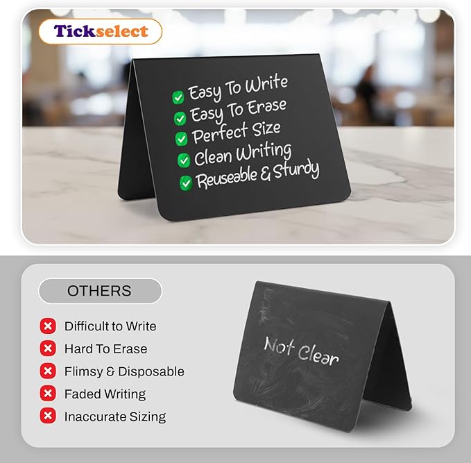 12 Pack Mini Chalkboard Signs for Food, 4”x3” Small Reusable Chalk Board Signs - Image 4