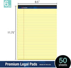 Woodlake Legal Pads 8.5 "x 11" – 6‑Pack, Wide Ruled, Premium Yellow Paper Pad - Image 3