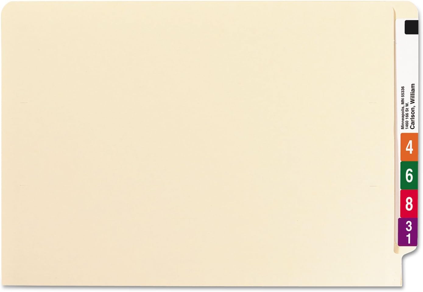 Smead End Tab Fastener File Folder, Shelf-Master Reinforced Straight-Cut, Legal Size, Manila, 50 per Box, 37115