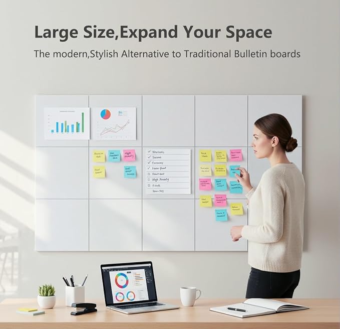 G Gamit Large Felt Wall Tiles Bulletin Board, Large Cork Board Alternative - Image 4