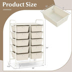 GOFLAME 10-Drawer Rolling Storage Cart, Art Craft Storage Organizer on Wheels - Image 3