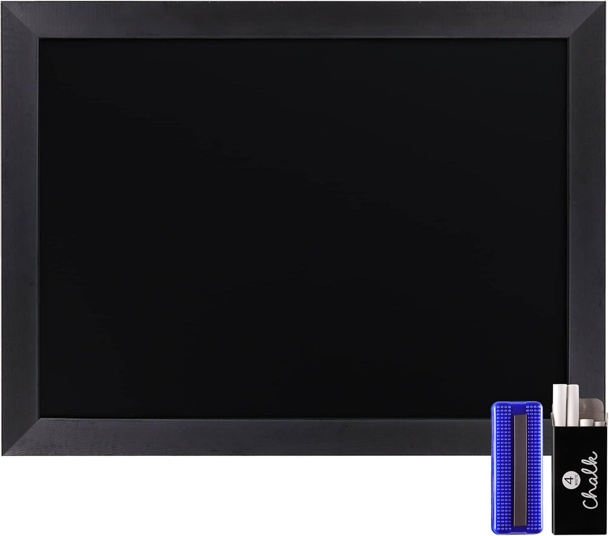 HBCY Creations 18" x 24" Rustic Black Solid Wood Frame Wall Chalkboard