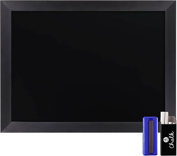 HBCY Creations 18" x 24" Rustic Black Solid Wood Frame Wall Chalkboard by HBCYCreations