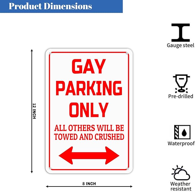 HBXNZ Gay Parking Only Sign Funny Gay Plaque Garage Bar Wall Decor Home Decor - Image 2