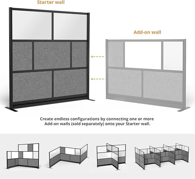 Stand Up Desk Store Expanse Modular Wall | 70'' x 70'' Wall | Expandable - Image 2
