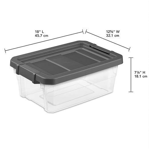 Sterilite 12-Pack Modular Stacker Box, Durable Clear Plastic Storage Bins - Image 4