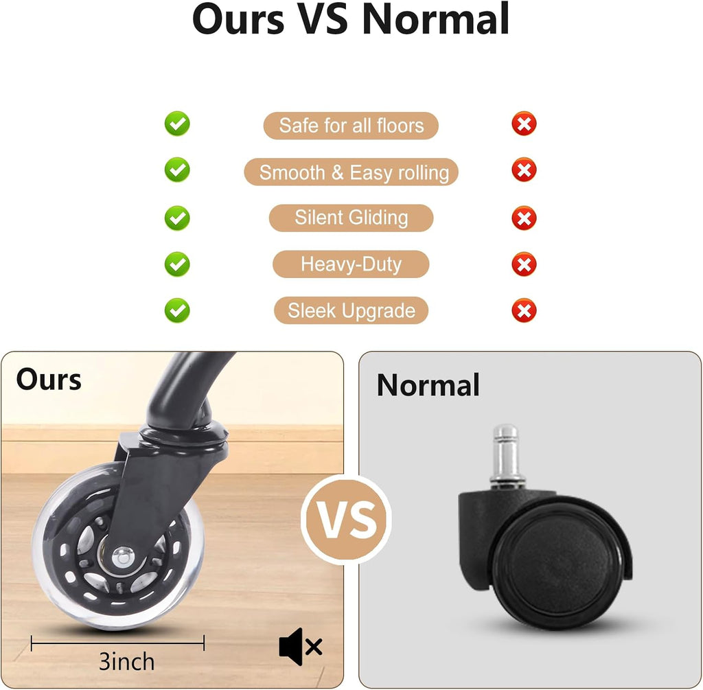 yfo home office desk chair office rubber casters, side view