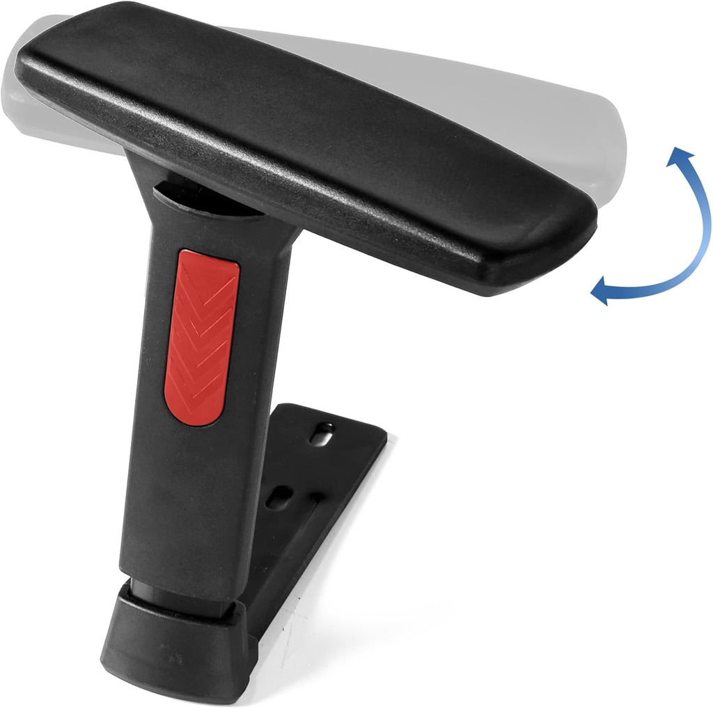 Frassie Height Adjustable Gaming Chair Armrest Pair Boss Chair Arms Set Replacement (Red)