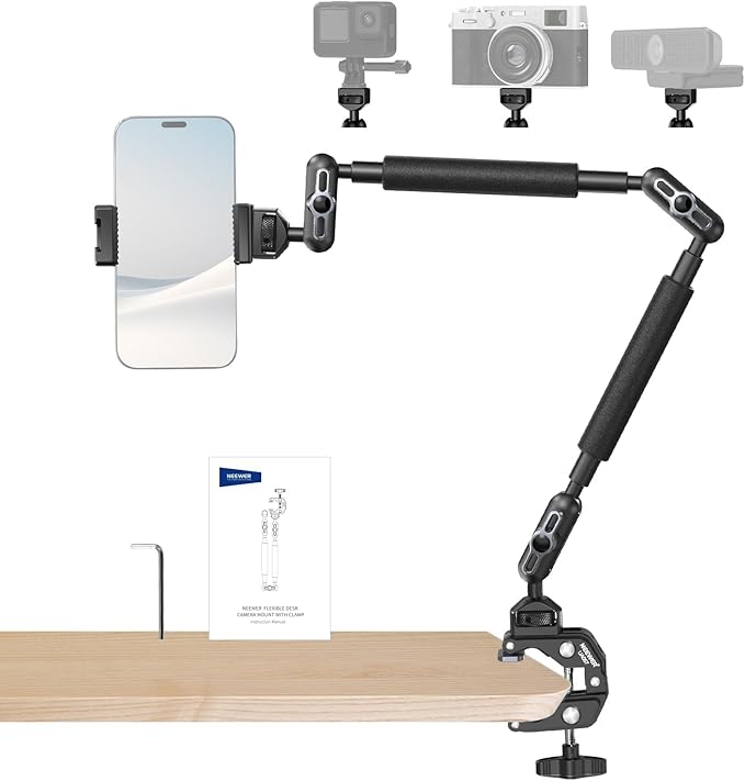NEEWER 22" Magic Arm w Desk C Clamp, Overhead Camera Mount by Neewer