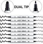 TRANSON 8 Pack Black Bold and Fine Dual-tip Acrylic Paint Marker - Image 4