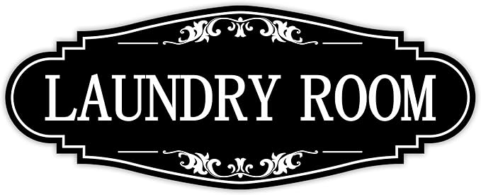 Laundry Room Door Sign for Business and Home，Self-adhesive Waterproof Cute by LUHIMO