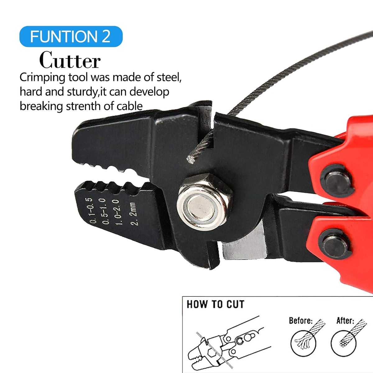 Wire Rope Crimping Tool Kit, with 1/16-304 Stainless Steel Cable 165 ft (7x7 ...