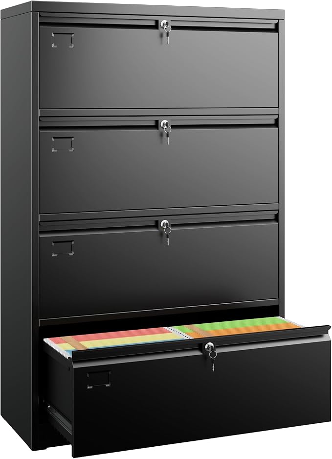 SUXXAN 4 Drawer File Cabinet, Lateral Filing Cabinet by SUXXANFurniture