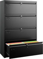SUXXAN 4 Drawer File Cabinet, Lateral Filing Cabinet by SUXXANFurniture
