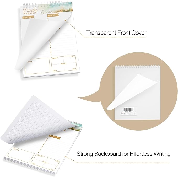 To Do List Notebook Daily Planner A5 CheckList Pad 52 Sheets, 5.9" x 8.2" Daily - Image 3