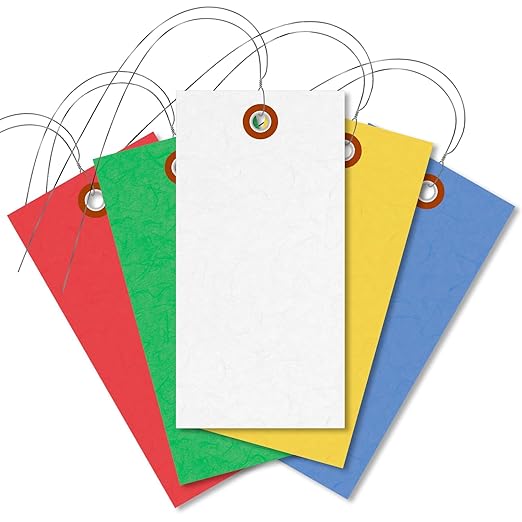 SmartSign 4.75 x 2.375 inch Multi Colored Blank Tyvek Shipping Tags - Image 2