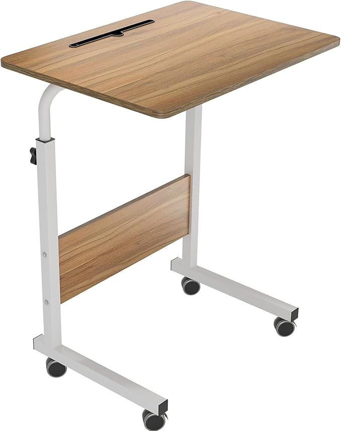 Rolling Laptop Desk Stand Up Desk Adjustable Mobile Laptop Desk, DlandHome 23.6 by DlandHome