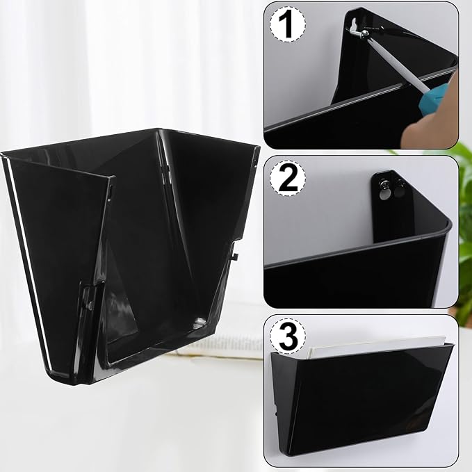 Tenceur 12 Pcs Plastic Single Pocket Wall Mount File Holder - Image 4