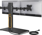 perlegear dual monitor stand with power strip, freestanding, main product view