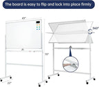Large Dry-Erase Rolling Magnetic Whiteboard - Image 2