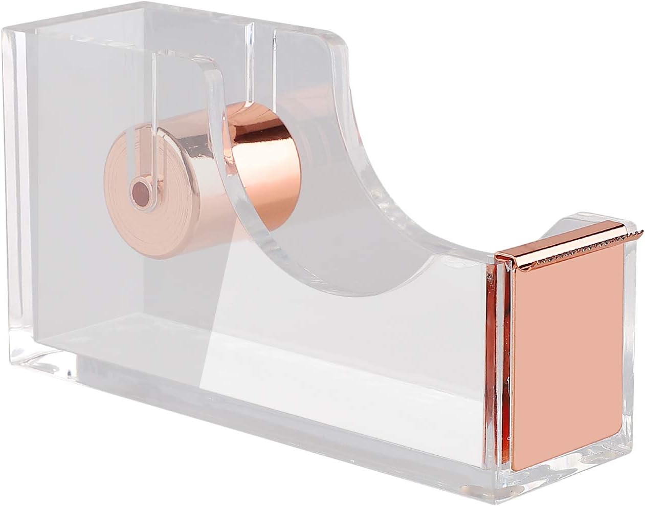 KIDMEN Rosegold Desk Accessory Kit,Set of Stapler, Staple Remover,1000pcs Staples,Tape Dispenser,Big Diamond Ballpoint Pen and 10pcs Binder Clips
