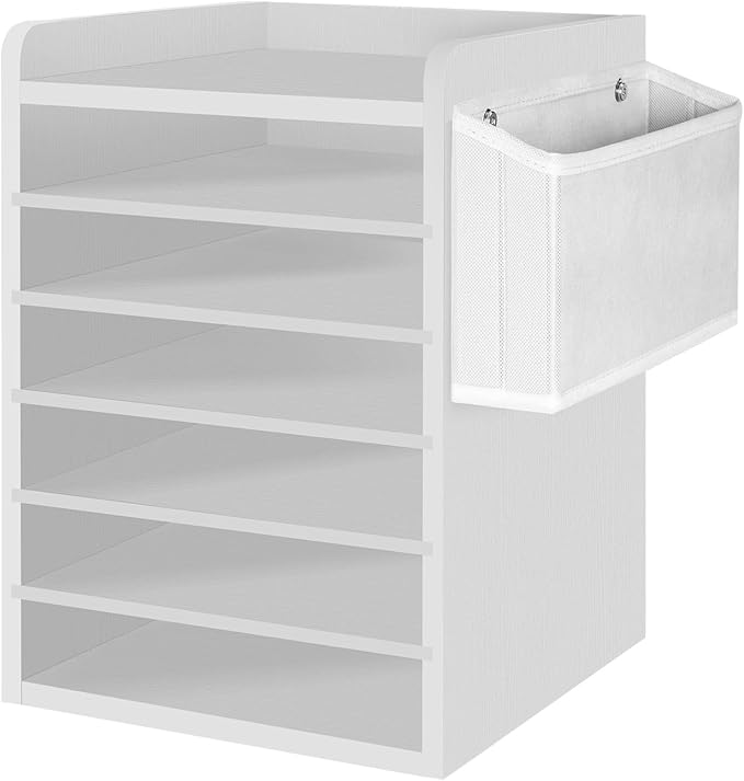 HOOBRO Adjustable Countertop Mail Sorter, 6 Tier Wooden Paper Organizer by HOOBRO