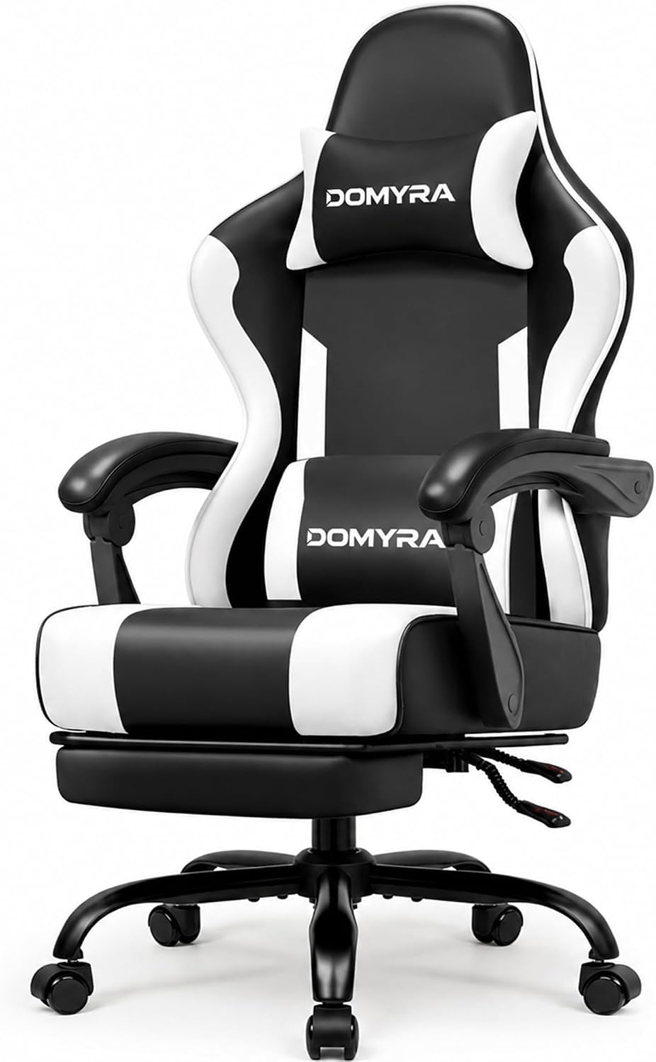 Gaming Chair for Adults with Footrest,Upgraded Ergonomic Chair,Black