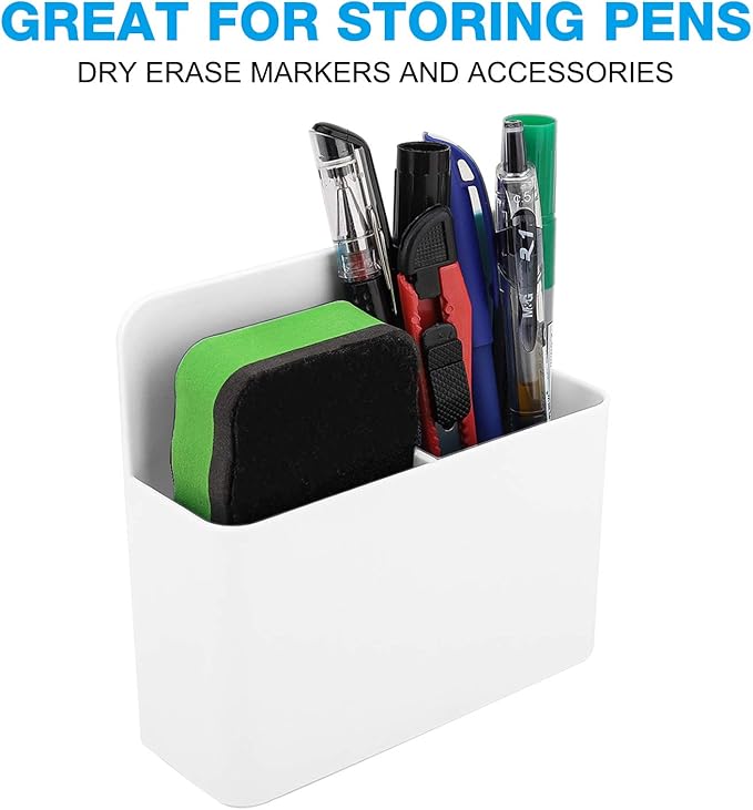 MoKo Pack of 2 Magnetic Dry Erase Marker Holder, Pen Pencil Holder Storage - Image 2