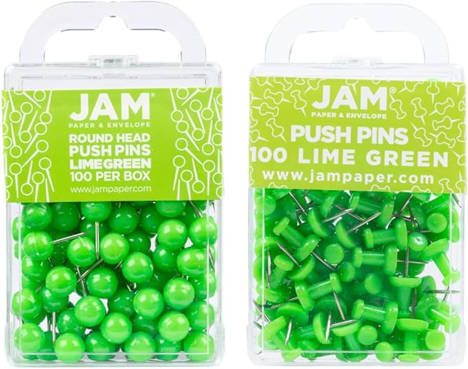 JAM PAPER Colorful Push Pins by JAMPaper