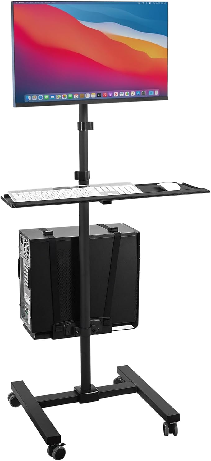 Mount-It! Rolling Computer Cart on Wheels, Mobile Desk Workstation by Mount-It
