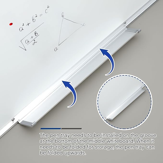 60” x 40” Foldable Whiteboard Dry Erase Board Large Tri Folding Whiteboard - Image 4