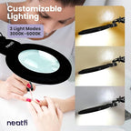 Neatfi XL Bifocal LED Magnifying Lamp, 7-Inch Acrylic Lens, 5D/20D Magnification - Image 3
