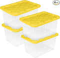 Sterilite 4-Pack Industrial Storage Box, Plastic Container Bins w/Lids by Sterilite
