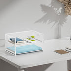 Marbrasse 2 Tier Paper Organizer Letter Tray, Mesh File Organizer - Image 6