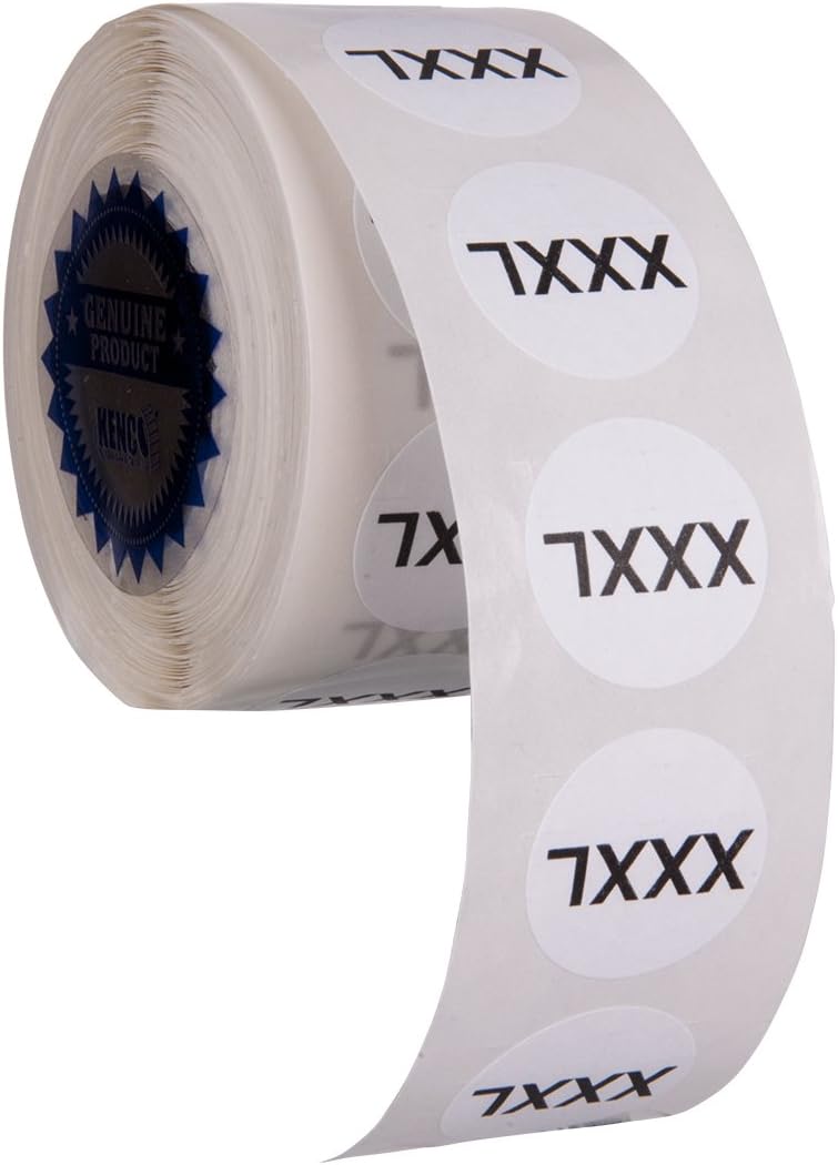 Clothing Size Stickers by Kenco - 0.875" Adhesive Apparel Circle Size Stickers - 2,500 Stickers Total (XXXL)