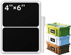 100Pcs Large Black Labels for Storage Bins, 6x4 Inch Removable Labels, Large by JIEHENG