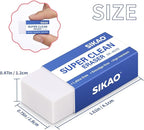 White Erasers, 6 Pack Block Pencil Erasers – Smudge-Free Latex-Free, Erasers - Image 2