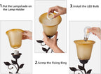 touch control leaf vintage table lamp with 3-way showing dimensions