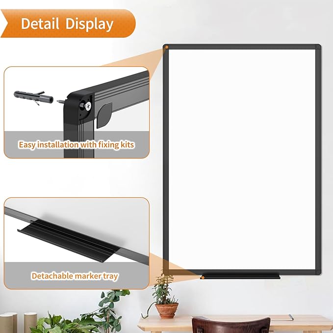 VIZ-PRO Magnetic Dry Erase White Board, 60 X 40 Inches - Image 4