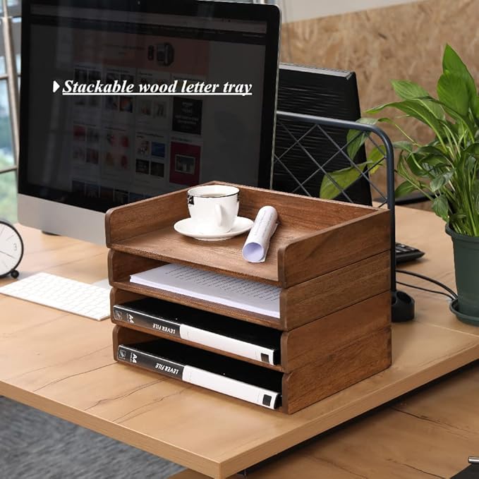 DDYURI Desktop File Trays Stackable Paper Tray - Image 6
