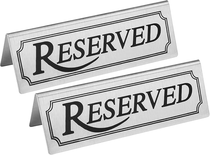 New Star Foodservice Stainless Steel Table Tent Sign, 4 by 1.5-Inch) by NewStarFoodservice