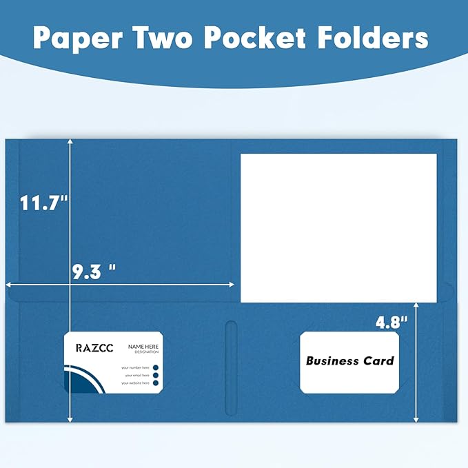 Two Pocket Folders, RAZCC 50 Pack 2 Pocket Folders Fit Letter Size Paper - Image 2