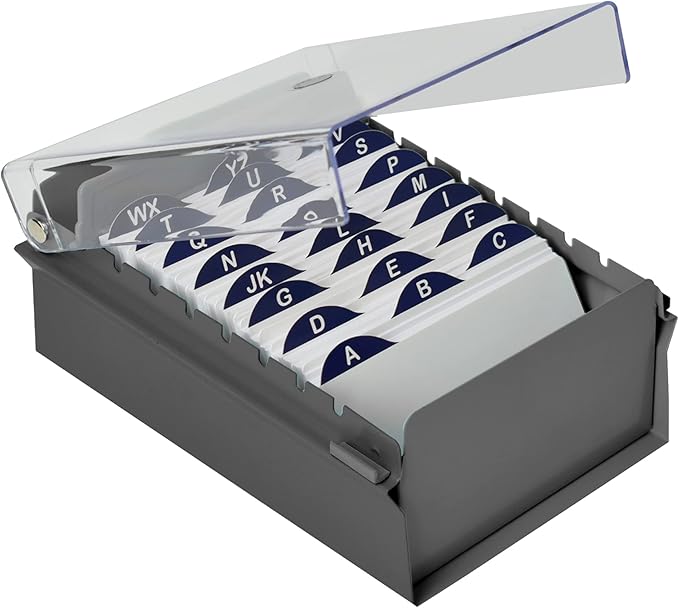 Acrimet 3 x 5 Card File Holder Organizer Box Metal Base Heavy Duty by Organizingyourlife