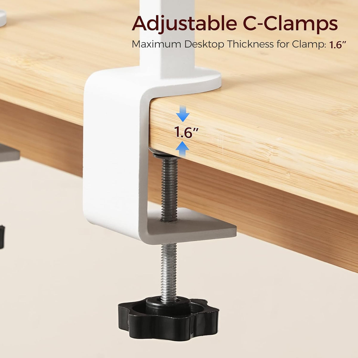 MAHANCRIS Clamp On Desk Organizer, 3-Tier Desktop Bookshelf, Adjustable Desk ...