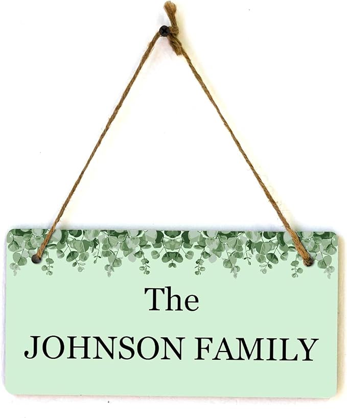 Signs ByLITA Eucalyptus Greenery Personalized Hanging Wall or Door Sign | - Image 9