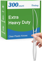 Dealusy 300 Count Extra Heavy Duty Clear Plastic Knives Disposable, Heat by Dealusy